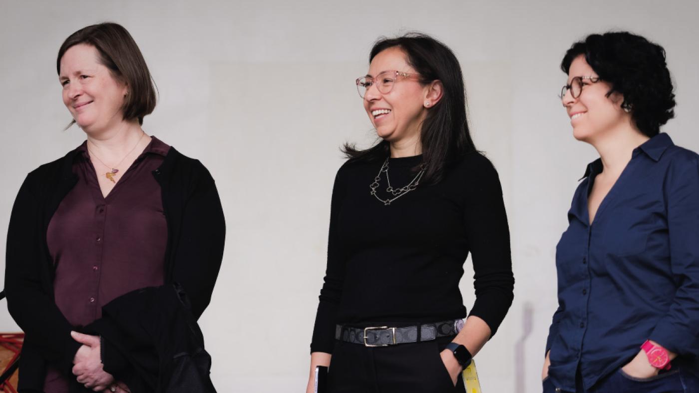 Raquel Bernal, Muriel Laurent y Marcela Hernández