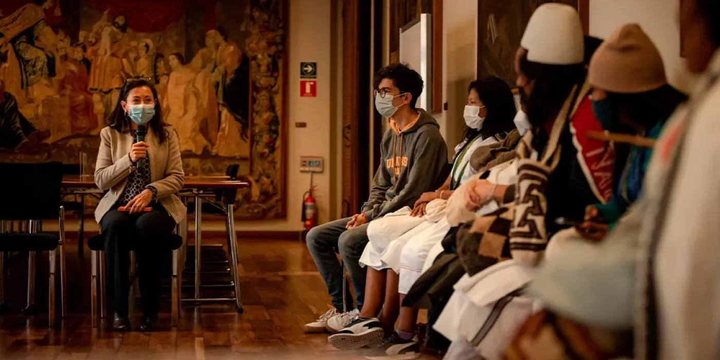 Líderes arhuacos en Rectoría Uniandes