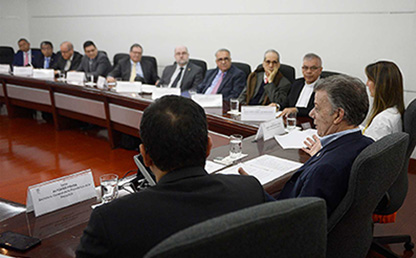 Rectores de universidades del país reunidos con el presidente Juan Manuel Santos