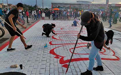 Foto de una manifestación artística en Colombia
