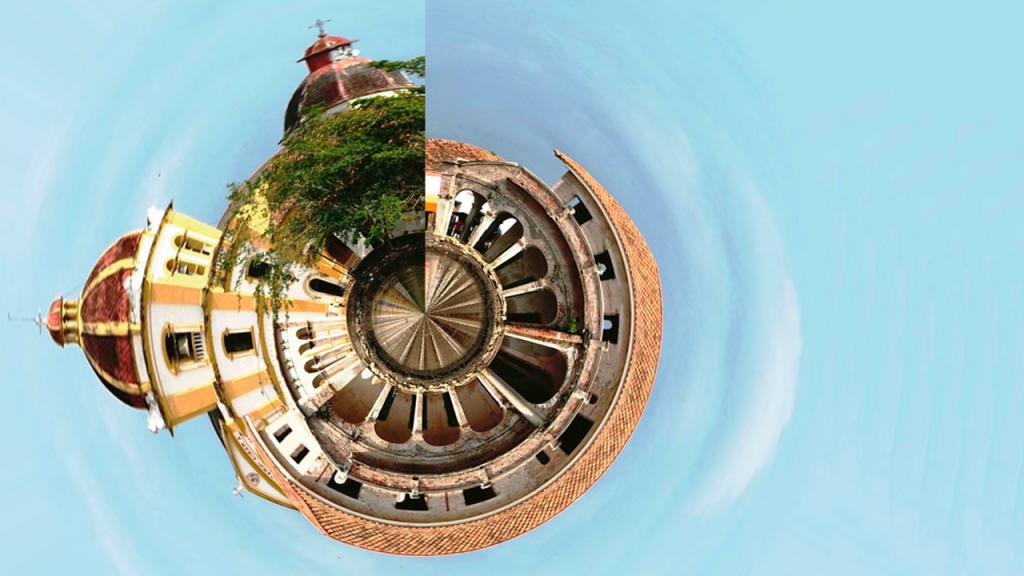 Foto 360 grados de una iglesia de Mompox