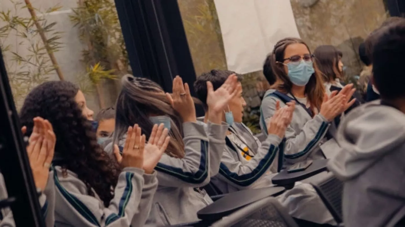 Estudiantes de los colegios Los Pinos, Antonio José Uribe, La Candelaria y Miravalle hicieron parte de la actividad.