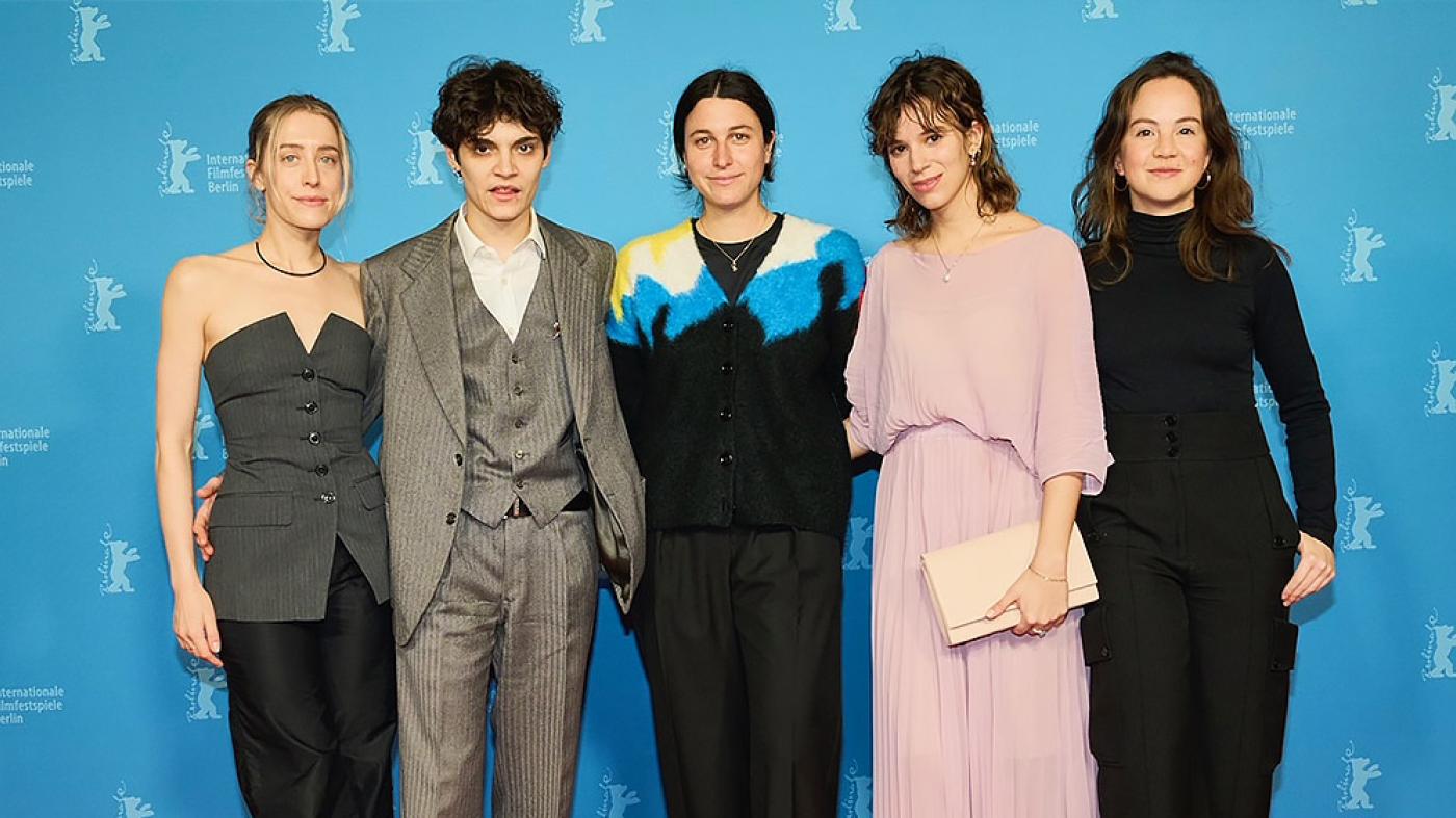 Allegra Isenberg, Nico Guerzoni, Francesca de Fusco, Eleonora de Luca y Sofía Camargo en la premier del cortometraje Incroci.