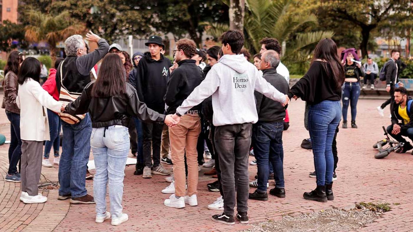 Clase a la Calle, ejercicio con los estudiantes