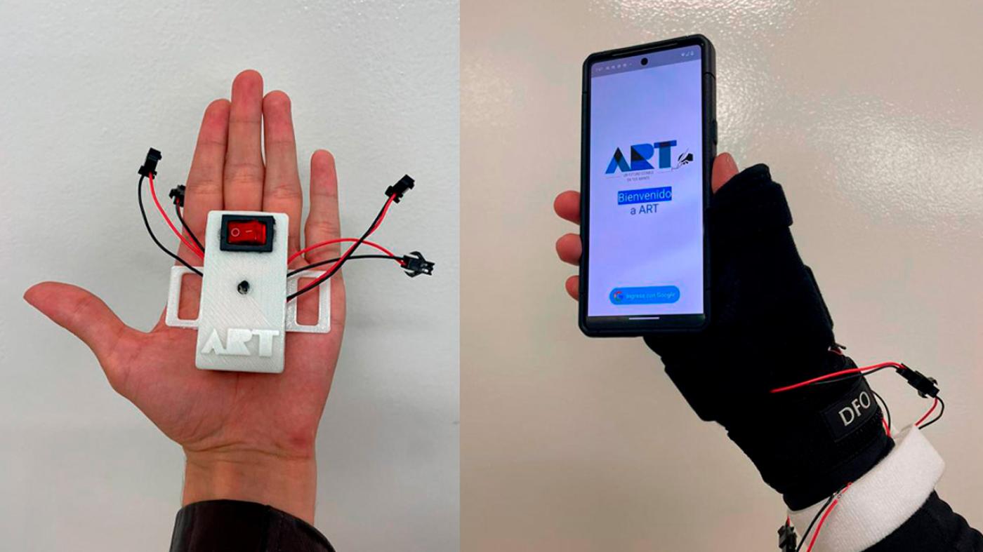 El prototipo se basa en un guante que ejerce presión y un sistema que emite vibraciones