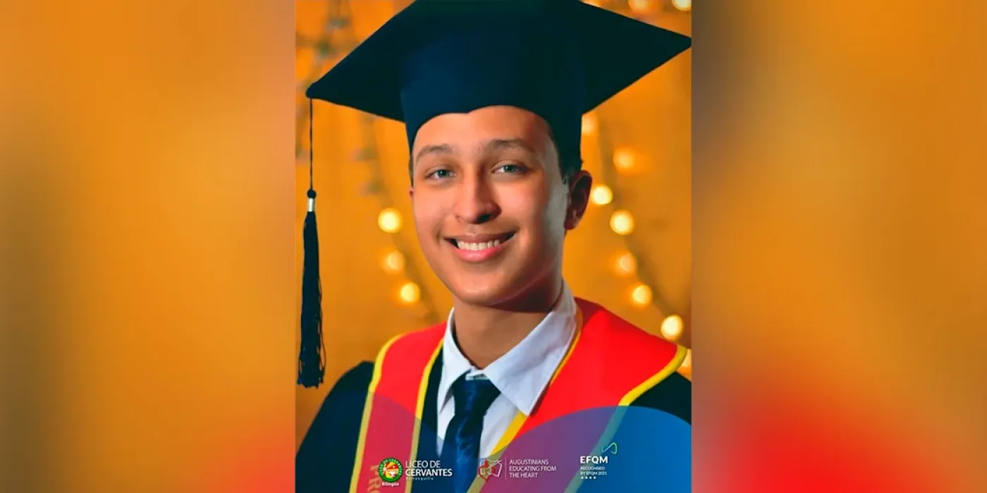 David Arboleda en su grado de bachiller del Liceo Cervantes de Barranquilla 
