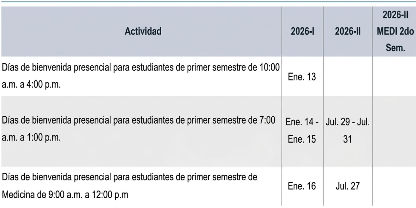 días bienvenida