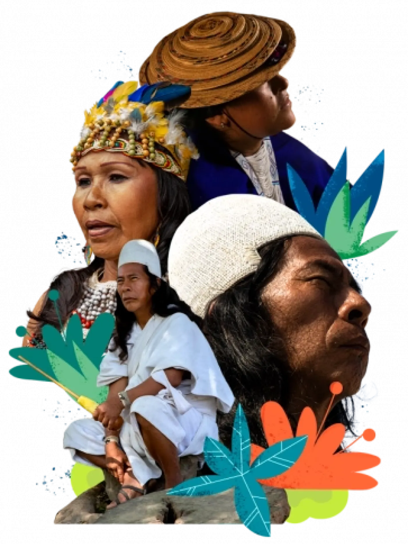Collage con rostros de personas