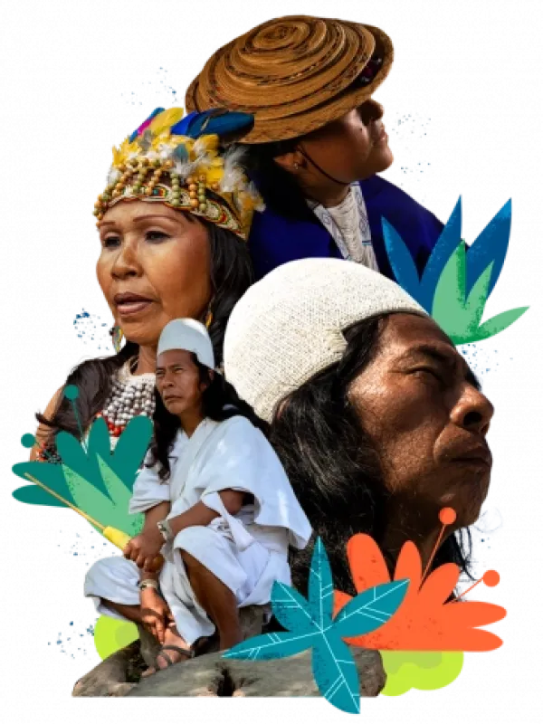 Collage con rostros de personas